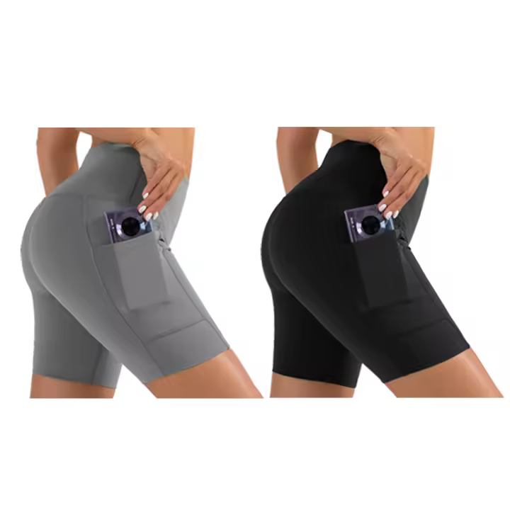 FREES COPES Pack Ahorro 2 Piezas Pantalones Cortos Sin Costura para Mujeres，seamless yoga leggings - 1