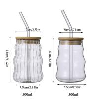 Vaso De Bebida De 500ML Con Tapa De Bambú Y Pajita Para Café Frío Y Cócteles Vaso De Cerveza Para Whiskey Regalos Eco-amigable Transparente - details 4