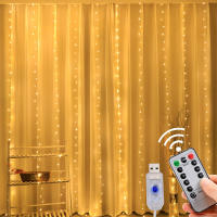 Luces LED Para Cortina USB 3x3/3*2/3*1 Decoración De Navidad Para Dormitorio Luz De Fairy Festoon Iluminación Para Bodas Y Hogar - details 2