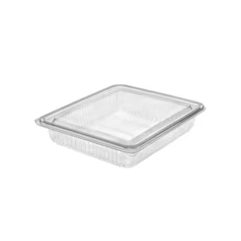 ENVASE LONCHEADOS CON TAPA BISAGRA RECTANGULAR E-120 (rPET) - Uso frío - 1