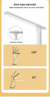 Lámpara De Mesa LED Recargable Por USB Luz De Lectura Para Ojos Protección Táctil Dimmer Estudioso Dormitorio Habitación - details 8