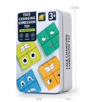 Bloques De Madera Educativos Para Niños Juego De Tablero 3D Cambio De Cara Cubo De Expresión Montessori Juguetes Interactivos Para Niños Y Niñas - details 12