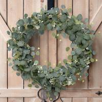 Guirnalda De Hojas De Eucalipto Artificiales Con Flores Blancas 1Pc Decoración Para Bodas Y Hogar Verdeo Realista Para Decoración De Paredes Y Habitaciones - details 3