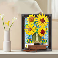 Bloques De Construcción 3D De Pintura De Girasol De Van Gogh Juguete De Artesanía Para Decoración De Hogar Regalo Para Niños Y Adultos - details 0