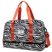 Bolso De Viaje Para Mujer Con Estampado Animal De Nylon Duradero Y Gran Capacidad Bolso Deportivo Grande Para Fin De Semana Y Noche - details 17
