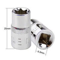 Juego De 6 Piezas De Destornilladores De Encaje 1/4" Con Adaptador De Encastre Torx E4 E5 E6 E7 E8 E10 Herramientas Manuales De Aluminio - details 3