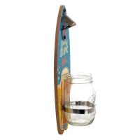 CAPRILO REGALOS & DECORACIÓN Abridor Botellas Pared de Madera y Metal con Bote para Chapas "Tabla Surf-Cerveza". Cuadros y Apliques. Adornos. Destapadores. Regalos Originales. Decoración Hogar. 11,50 x 9 x 33,50 cm - details 1