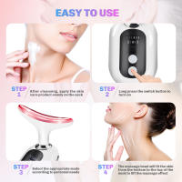 Dispositivo De Belleza Para El Cuello 3 Colores EMS Masajeador Facial Levantamiento Antiarrugas LED Fotón Eliminador De Doble Mentón Rejuvenecimiento De La Piel - details 4