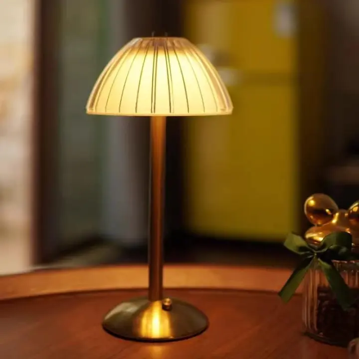 Lámpara de mesa sin cable, con batería, Lámpara LED regulable de cabecera, escritorio, para salón, dormitorio, 3 colores de luz - 1