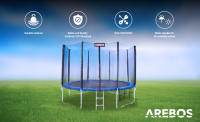 AREBOS Trampolin Sicherheitsnetz + Randabdeckung Randschutz 305 cm 8 Stangen - details 0
