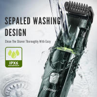 Hatteker Trimmer De Barba Para Hombres Recargable Con Aspiradora Integrada Corte Eléctrico Para Pestañas Y Facies IPX6 Lavable Kit De Aseo - details 6