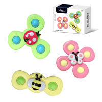 3-pack Baby Suction Cup Spinning Toys Fidget Spinner Bath Toy Multolor - details 0