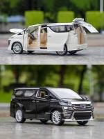 Miniatura De Coche Diecast Vellfire MPV Escala 1:24 Con Ruedas De Goma Puertas Abiertas Función Retroceso Luz Y Sonido Regalo Para Niños - details 10