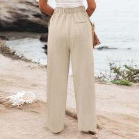 Pantalones Anchos Para Mujer Cintura Alta Elástica Trasera Negocios Casual Largo Pantalones Regulares De Pierna Recta Para Otoño/Invierno - details 35