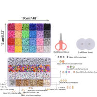 Kit De Hacer Pulseras Con Cuentas De Arcilla Planas Para Principiantes 7000Pcs Con Encantos Para Fabricación De Joyería - details 1