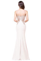 Vestido De Noche Elegante De Sirena Para Mujer Azul Rojo Con Aplicaciones Doradas Lace Sweetheart Illusion Vestido De Boda Fiesta Prom Robe De Soiree - details 31