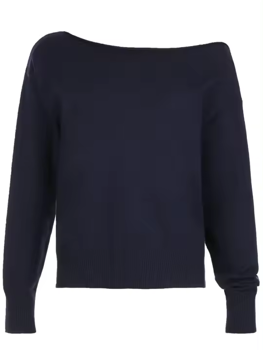 Suéter De Punto Gris Oscuro Para Mujer Estilo Minimalista Casual Suelto Cuello Redondo Manga Larga Otoño Invierno - 1