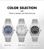 Reloj De Cuarzo Para Hombre PAAZOMU Lujo Cuadrado Resistente Al Agua Con Luminiscencia Fecha Acero Inoxidable Calendario Completo Estilo De Negocios - details 6