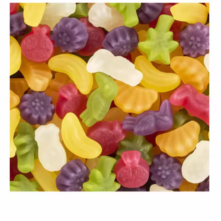 HARIBO TROPIFRUTTI 1KG Dentro de esta gama de Haribo encontrarás chuches de sabor sandía, plátano y naranja y con formas de animales y frutas tropicales con fondo blandito. Sabor de Haribo original calidad de confianza - 1