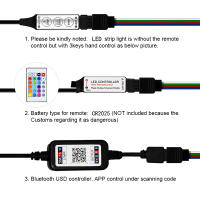 Tira De Luces LED RGB 5050 DC5V USB Con 24 Teclas Bluetooth Y Control Remoto Cambio De Color Para Decoración De Navidad Y Dormitorio - details 3