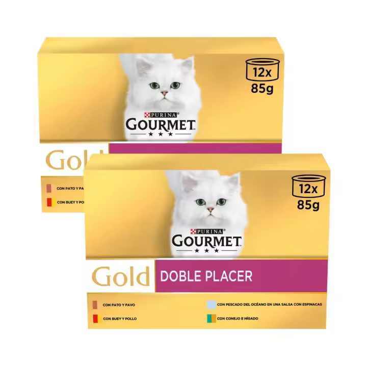GOURMET - Gold (24x85 gr) - Doble Placer Pack Surtido de Carnes y Pescado (2 Cajas de 12x85 gr) - 1