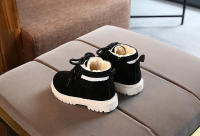 Botas De Invierno Para Niños Lona De Algodón Interior De Peluche Estilo Infantil Zapatos Para Niñas Y Niños Bebé Todoterreno Antideslizante Talla True round Toe Lazo De Cordón Material De Suela De Goma - details 3
