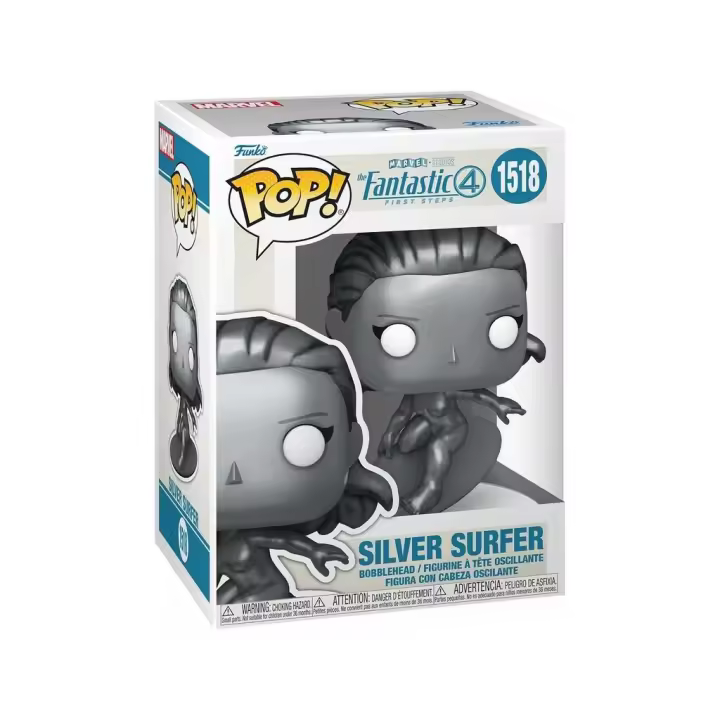 Funko Pop Los 4 Fantásticos Primeros Pasos Figura Silver Surfer con Cabeza Oscilante - 1