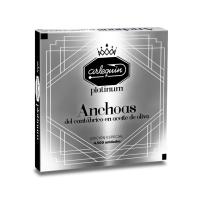 ARLEQUIN Serie Platinum Anchoa del Cantábrico, Elaborada a Mano en Santoña, en Aceite de Oliva (1 Lata (120 grs y 12 Filetes) - details 0