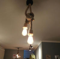 Lámpara Colgante De Hemp Rope Vintage Retro E27 AC 85-265V Decoración Industrial Para Hogar Restaurante Lámpara Edison Hanglamp - details 6