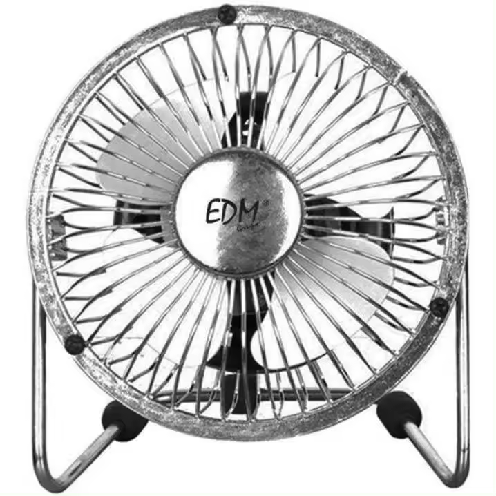 EDM,  MINI VENTILADOR INDUSTRIAL, DE SOBREMESA. COLOR CROMADO. POTENCIA: 15 W ASPAS: Ø 10x15cm - 1