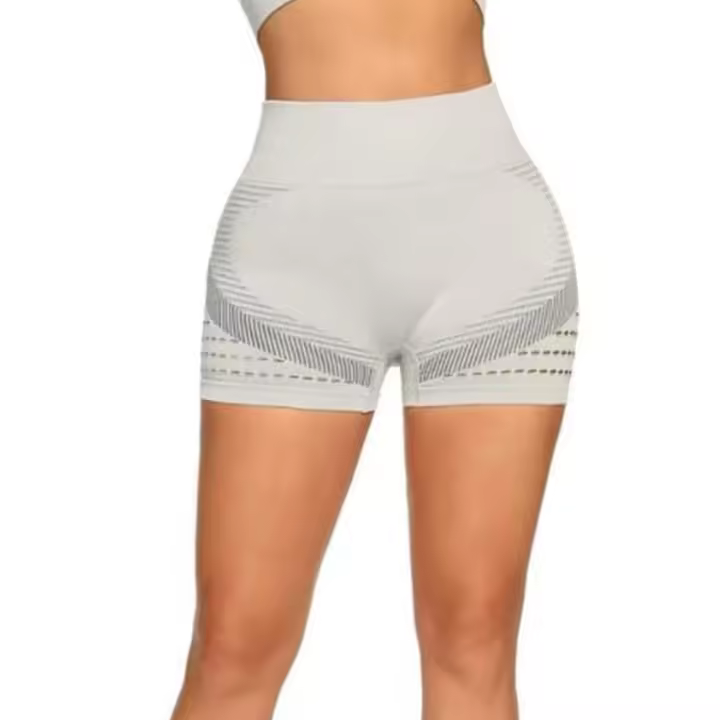 Pantalones Cortos de Mujer Pantalones Cortos de Yoga para Mujeres de Verano Pantalones Flacos Pantalones Cortos de Cintura Alta (Color: Gris, Size : L) - 1