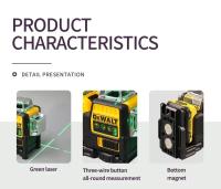 Nivel De Láser Profesional Dewalt DW089LG 12V Con 12 Líneas 360 Grados Vertical Auto Nivelado Láser Verde Para Hogar DIY - details 0