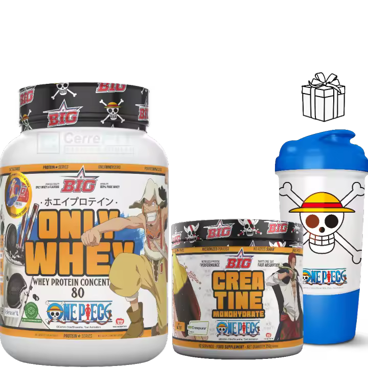 Only Whey One piece 1kg + Creabig Creapure 250g + Shaker - Big / Sin azúcares /  Deliciosos sabores / sin lactosa - 1