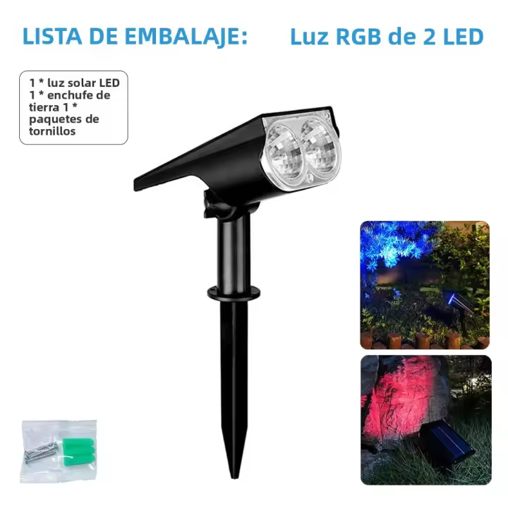 Spotlight Solar Para Jardín Luz De Pared De Jardín LED IP65 Impermeable Para Patio Calle Decoración De Paisaje Iluminación Automática - 1