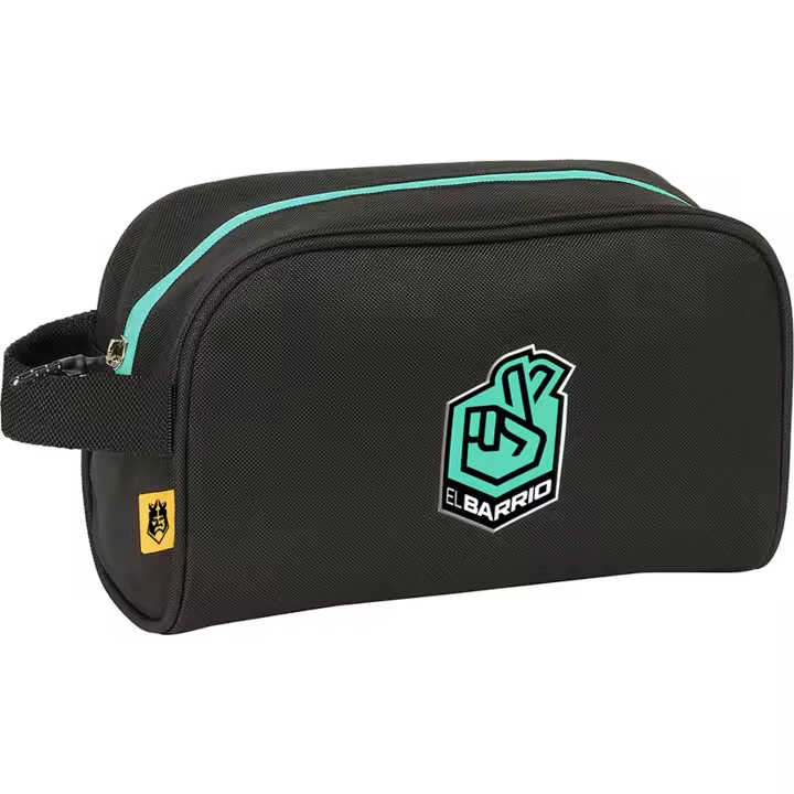 SAFTA  NECESER KINGS LEAGUE "EL BARRIO" - Neceser Kings League - Diseño Compacto y Elegante - Ideal para Viajes y Gimnasio - Varios Compartimentos Prácticos - Material Resistente al Agua - 1