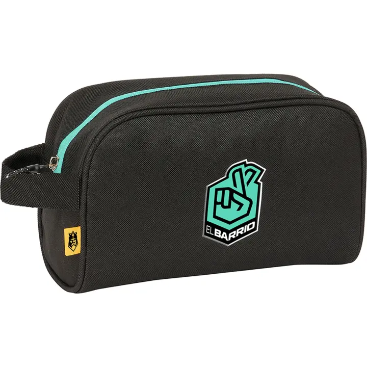 SAFTA  NECESER KINGS LEAGUE "EL BARRIO" - Neceser Kings League - Diseño Compacto y Elegante - Ideal para Viajes y Gimnasio - Varios Compartimentos Prácticos - Material Resistente al Agua - 1