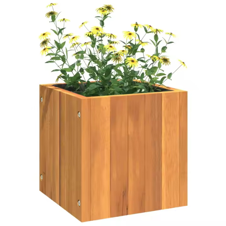 vidaXL Jardinera de madera maciza de acacia Dimensiones 25 x 25 x 25 cm,  35 x 35 x 35 cm,  45 x 45 x 45 cm y mas - 1