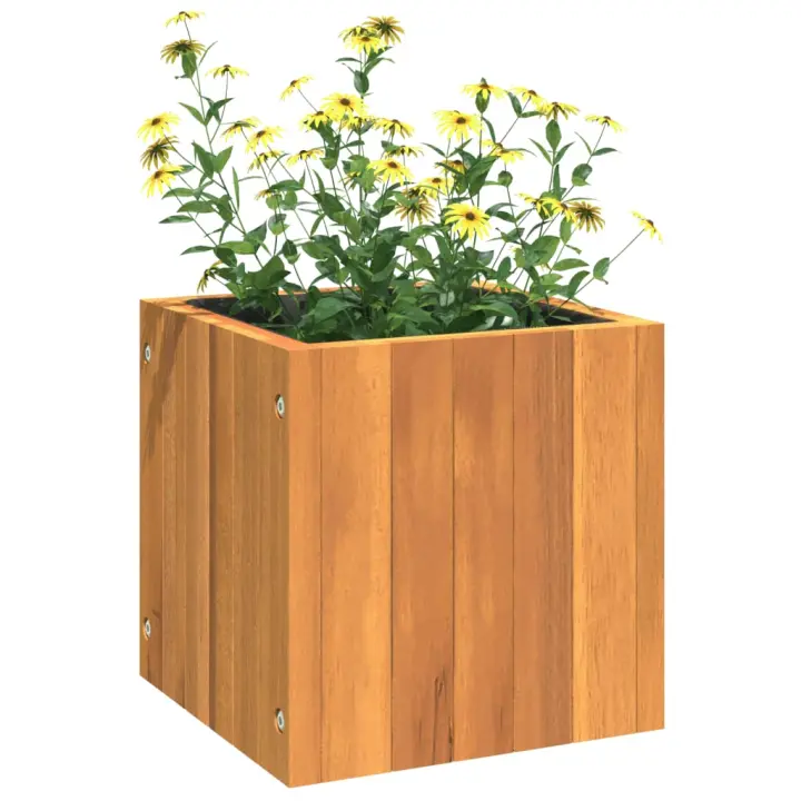 vidaXL Jardinera de madera maciza de acacia Dimensiones 25 x 25 x 25 cm,  35 x 35 x 35 cm,  45 x 45 x 45 cm y mas - 1