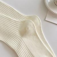 Calcetines Altos De Oveja Para Mujer Estilo Universidad Otoño Invierno Color Sólido Casual Cálido De Lana Y Cashmere Paquete De 2 Pares - details 19