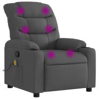 vidaXL Sillón de masaje reclinable de tela Gris claro, Gris oscuro, Negro Sillon Dormitorio Sillon Comodos Silla Relax Sillón Sofá - details 3