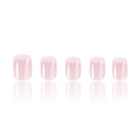 24pcs/set Uñas Postizas Cortas En Gradient Nude Rosa Jalea Brillante Estilo Cuadrado Ballet Frances Reutilizables Press on Falsas Uñas - details 58