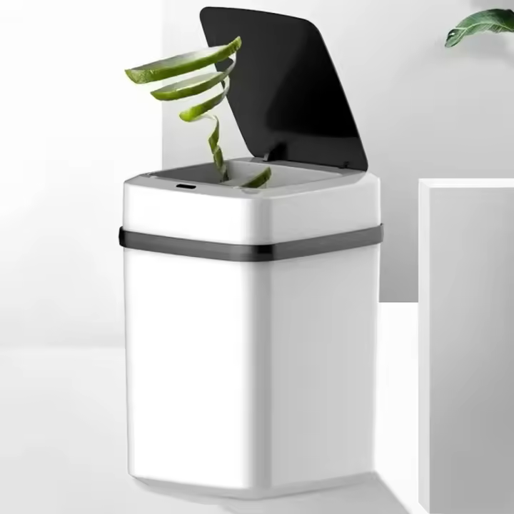 Bandeja De Basura Inteligente 13L Para Cocina Y Baño Toallero Eléctrico Ecológico Con Pared Táctil Recipiente De Residuos - 1