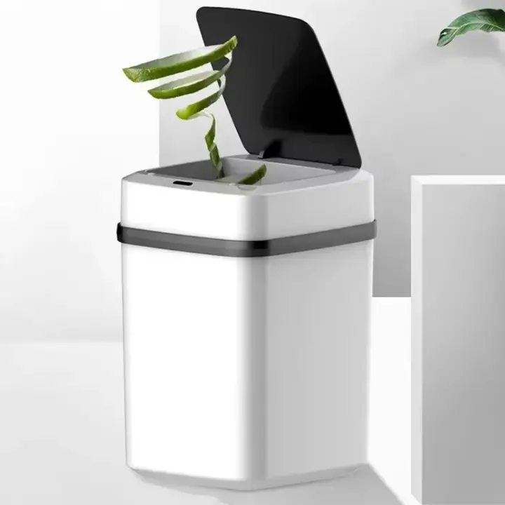 Bandeja De Basura Inteligente 13L Para Cocina Y Baño Toallero Eléctrico Ecológico Con Pared Táctil Recipiente De Residuos - 1
