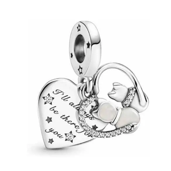Pandora Passions Animal Charms, With Caja de regalo original.Gato y Amor - 1
