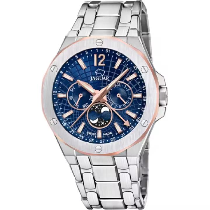 Reloj Jaguar Hombre Swiss Made Multifunción Acero Esfera Azul J1039/2 - 1