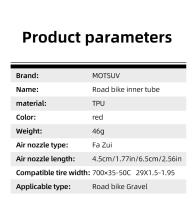 MOTSUV Llanta De Bicicleta De Carretera 700C TPU Alta Calidad Para Neumáticos De Gravel 700x35-50C Adecuado Para MTB 29x1.5-1.95 - details 1