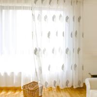 Cortinas de tul con bordado floral, sencillas, transpirables y frescas, con ojales, para dormitorio, 2 unidades (color: D, tamaño: 150 x 270 cm (59 x 106 pulgadas)) - details 1
