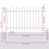 vidaXL Valla de Jardín con Parte Superior en Arco Gris 5,1x1 m de Acero - details 6