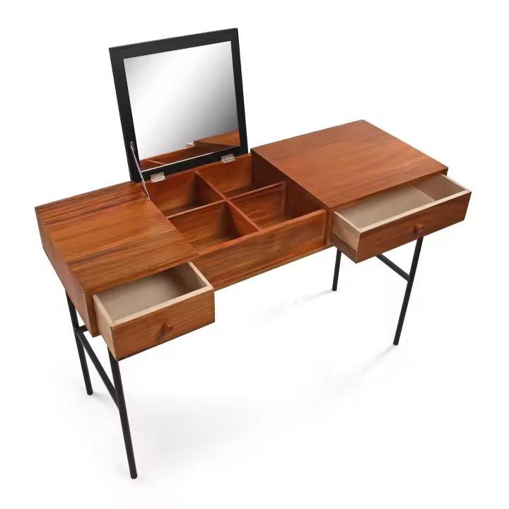 VERSA HOME - tocador con joyero en madera y metal con unas medidas de 115x40x110 cm - 1