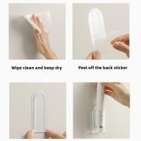 Soporte Para Cepillo De Dientes Eléctrico Adhesivo Para Baño Montaje En La Pared Sin Perforar Organizador De Cepillos De Dientes Material Plástico - details 0